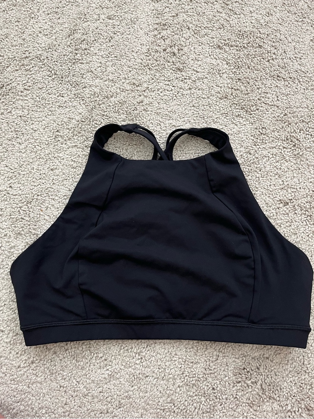 Lululemon High-Neck Black Sports Bra with Racerback